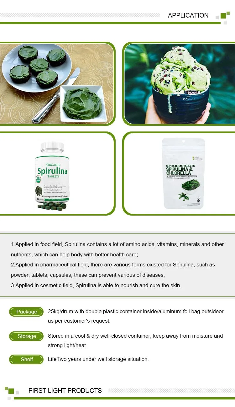 100% Pure Organic Green Algae Powder Improved Nutritional Anemia Spirulina Powder Health-Care Products Food Supplement Health Manufacturer